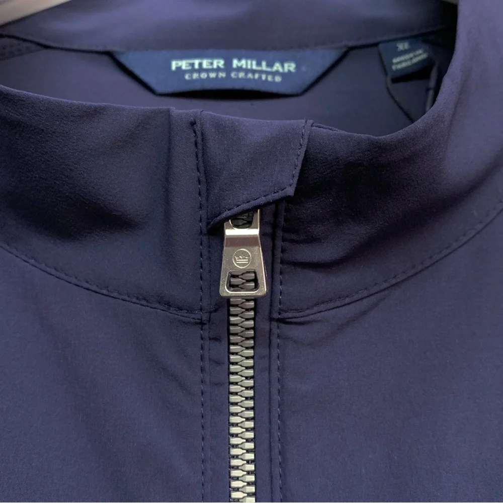 PETER MILLAR Contour Jacket — Full Zip Tailored Fit Windbreaker —  XL Navy Blue - Picture 8 of 9